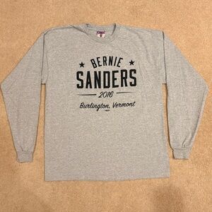 Bernie Sanders 2016 Long Sleeve T Shirt Adult XL Grey Union Made USA Politics